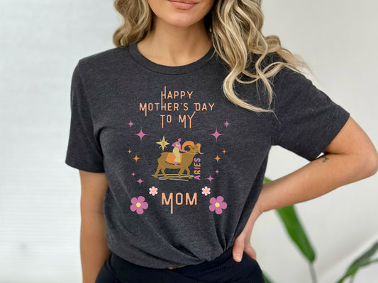 Aries Astrology Tee Shirt, Celestial t-shirt for Mother's Day, Zodiac t Shirt, Celestial Mom Gift for Aries, Mom Gift TeeAries Mom Shirt