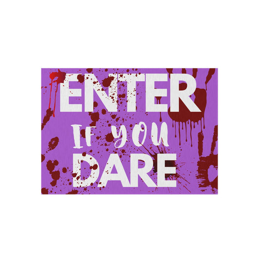 Enter If You Dare! Scary Halloween Bloody Doormat - Bone Tingling Terror Design