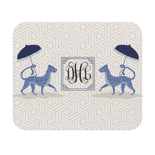 Chinoiserie Monogrammed Mouse Pad, Chinoiserie Gift for Her, Grandmillenial Personalized Gift