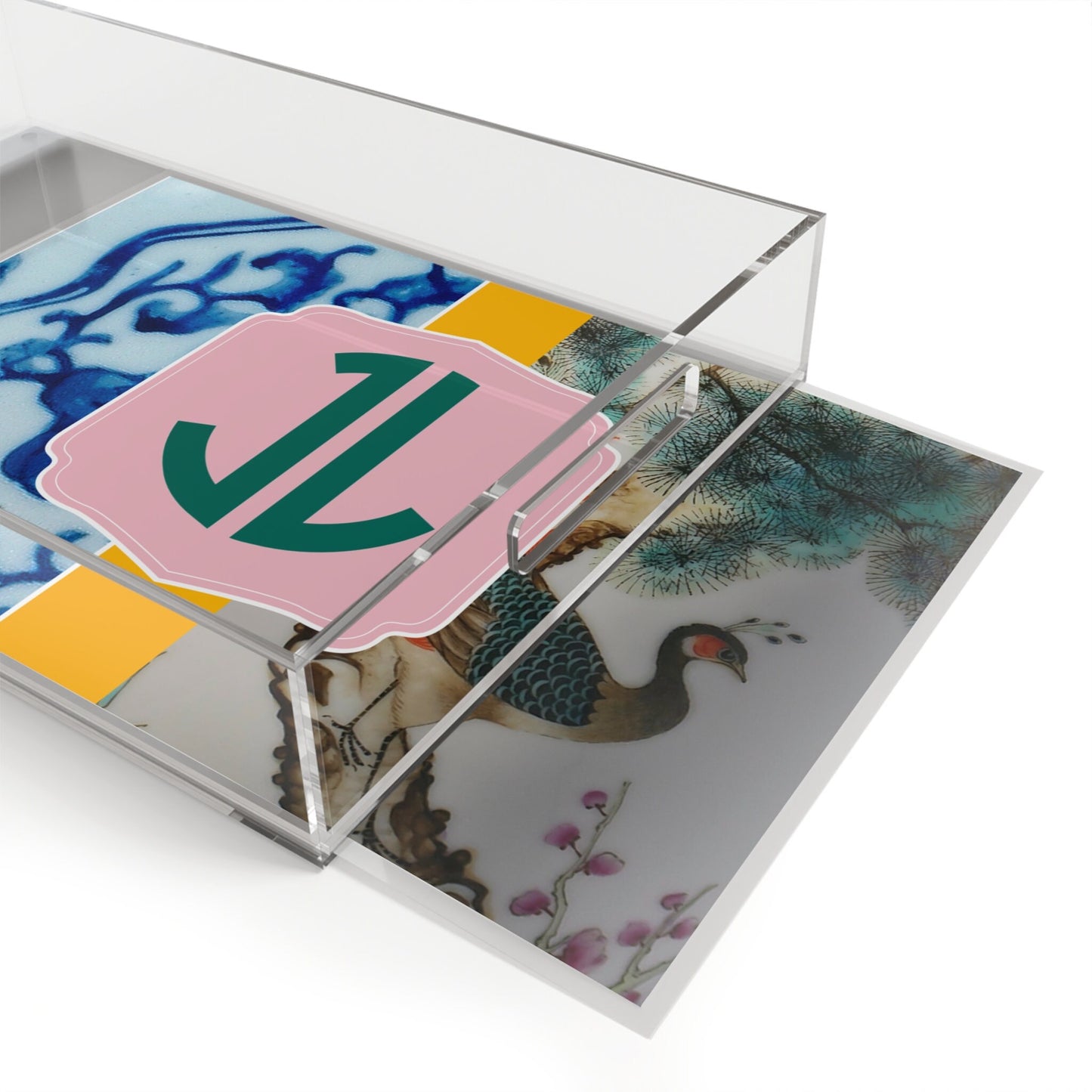 Chinoiserie Custom Monogram Acrylic Serving Tray