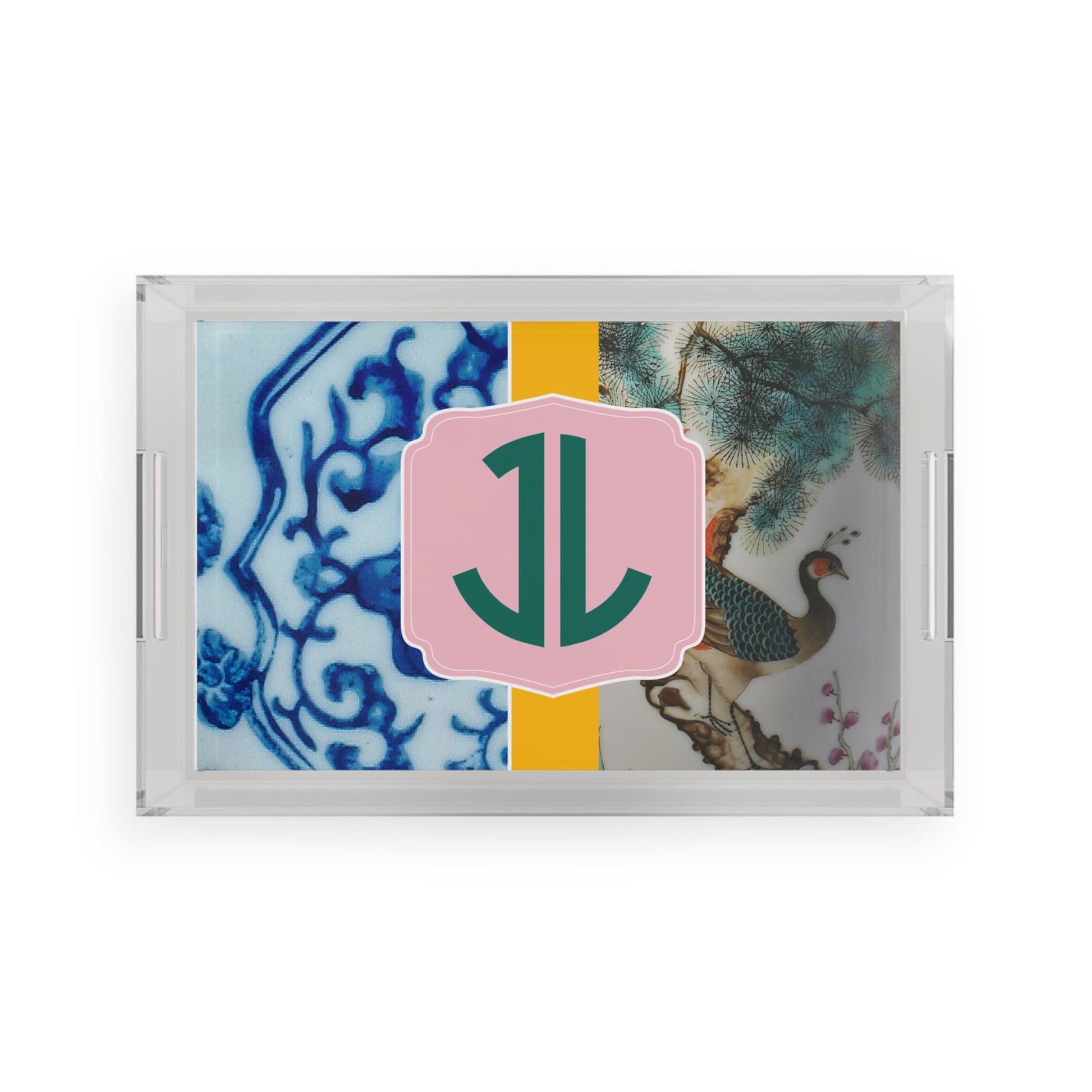 Chinoiserie Custom Monogram Acrylic Serving Tray