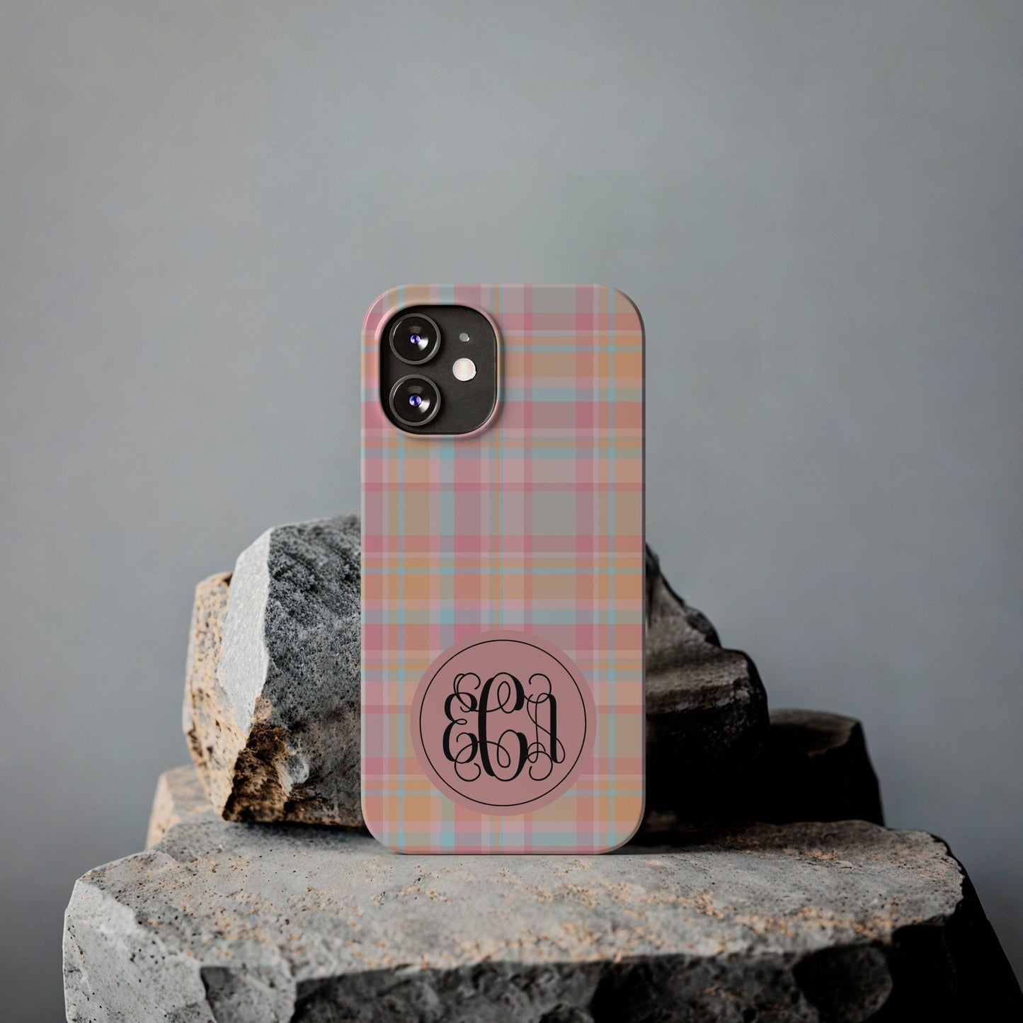 Preppy Personalized Slim Phone Cases, Gift for Her, Mongrammed Gift for Friend, Preppy Gift