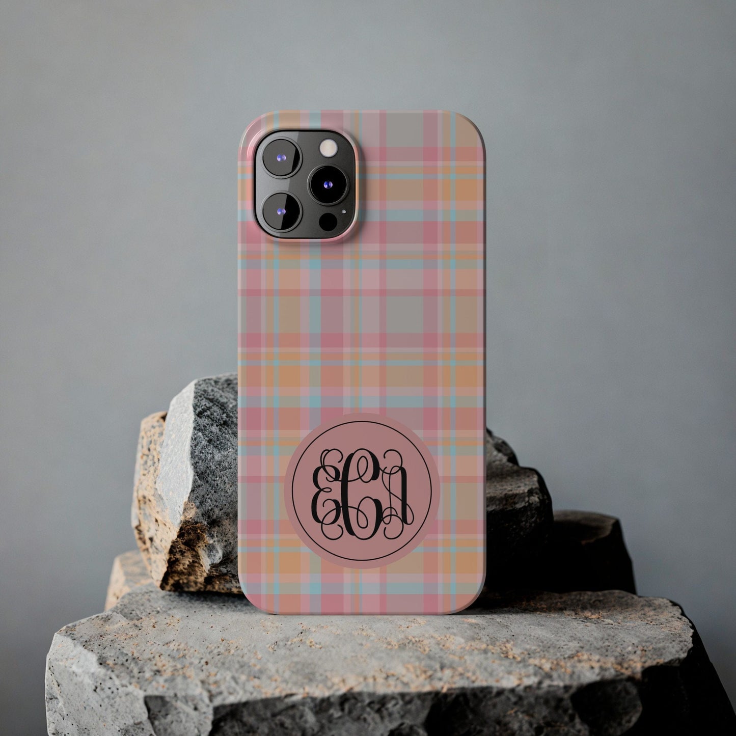 Preppy Personalized Slim Phone Cases, Gift for Her, Mongrammed Gift for Friend, Preppy Gift