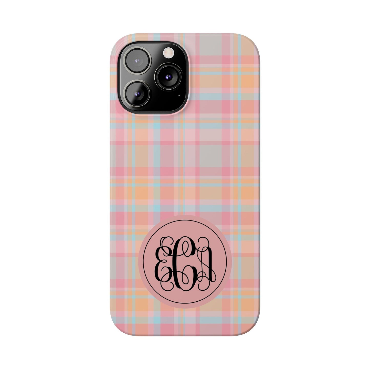 Preppy Personalized Slim Phone Cases, Gift for Her, Mongrammed Gift for Friend, Preppy Gift