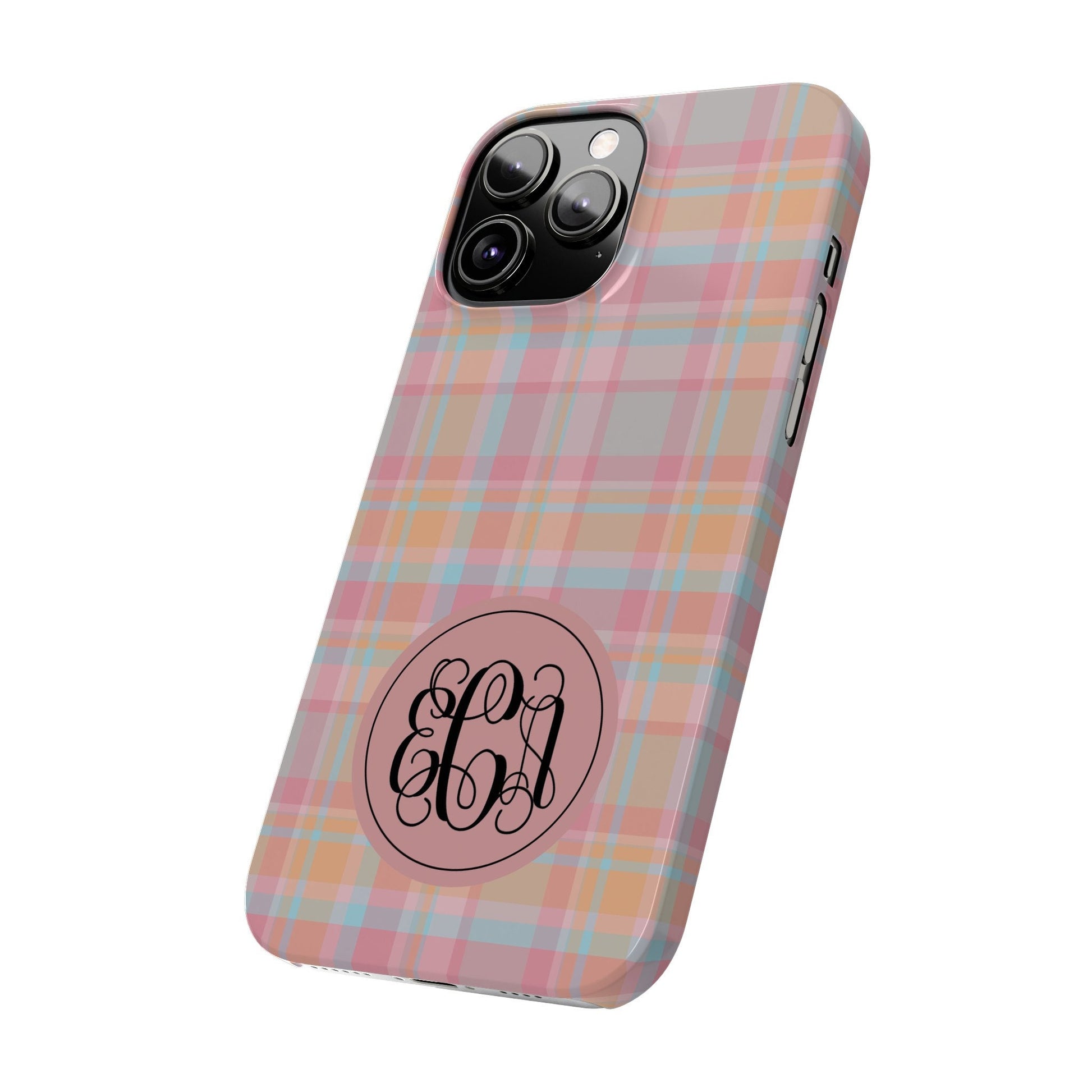 Preppy Personalized Slim Phone Cases, Gift for Her, Mongrammed Gift for Friend, Preppy Gift