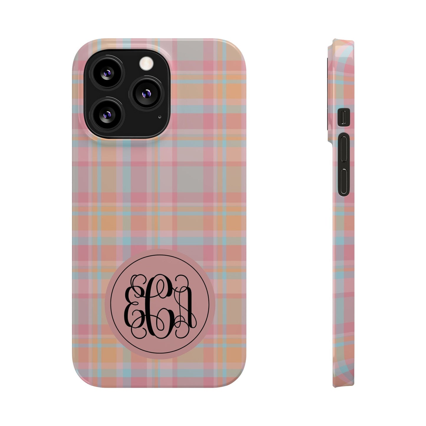 Preppy Personalized Slim Phone Cases, Gift for Her, Mongrammed Gift for Friend, Preppy Gift