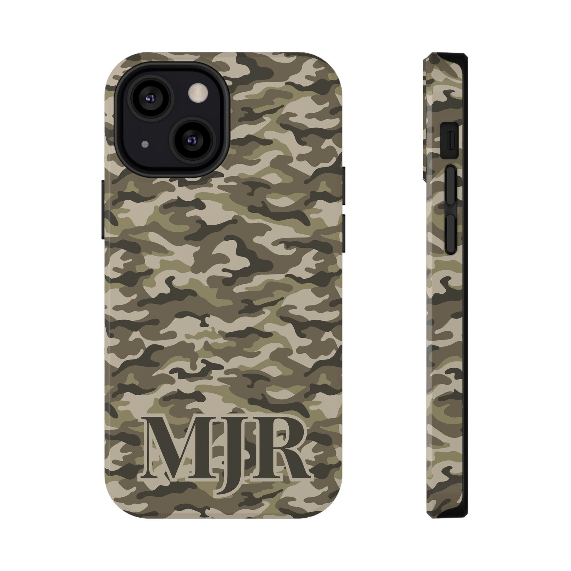 Monogrammed Camo Design IPhone Impact-Resistant Cases, Personalized Gift for Him, Gift for Dad, Gift for Father's Day