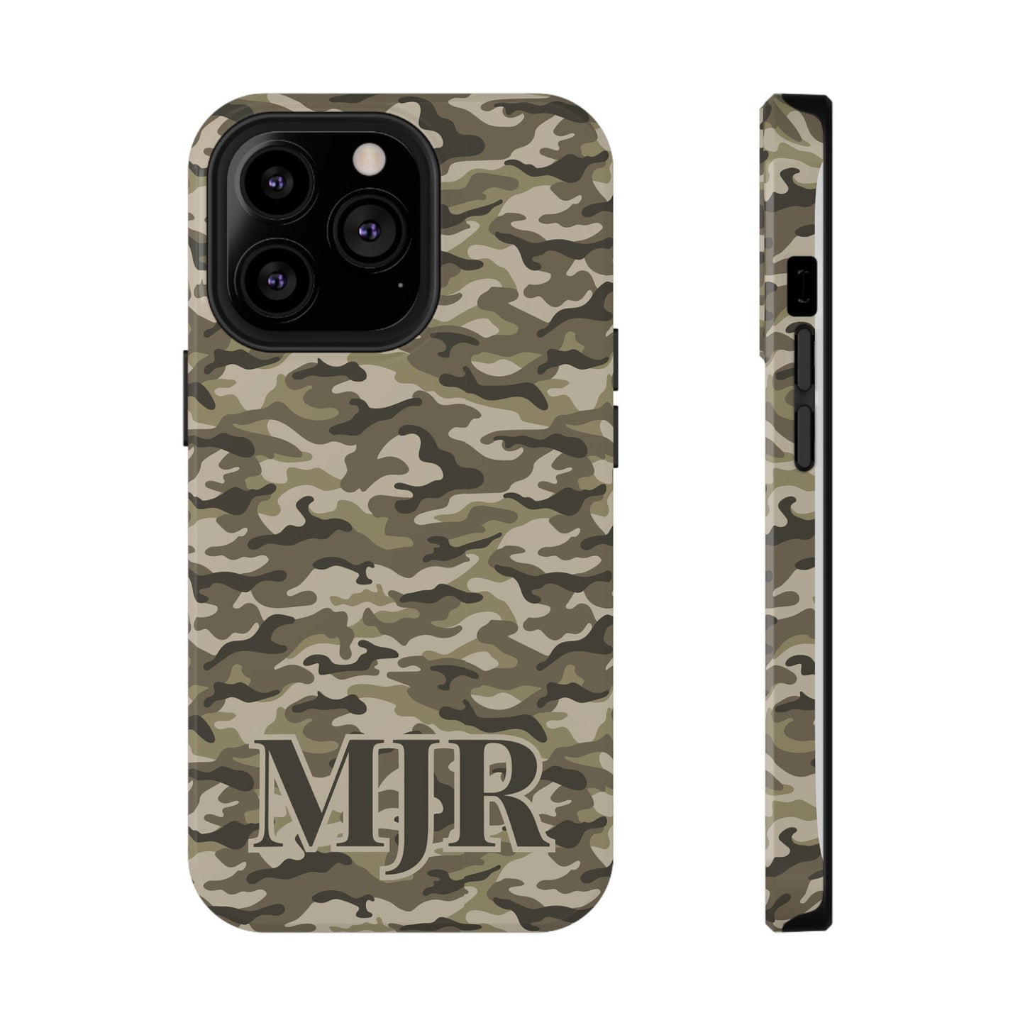 Monogrammed Camo Design IPhone Impact-Resistant Cases, Personalized Gift for Him, Gift for Dad, Gift for Father's Day