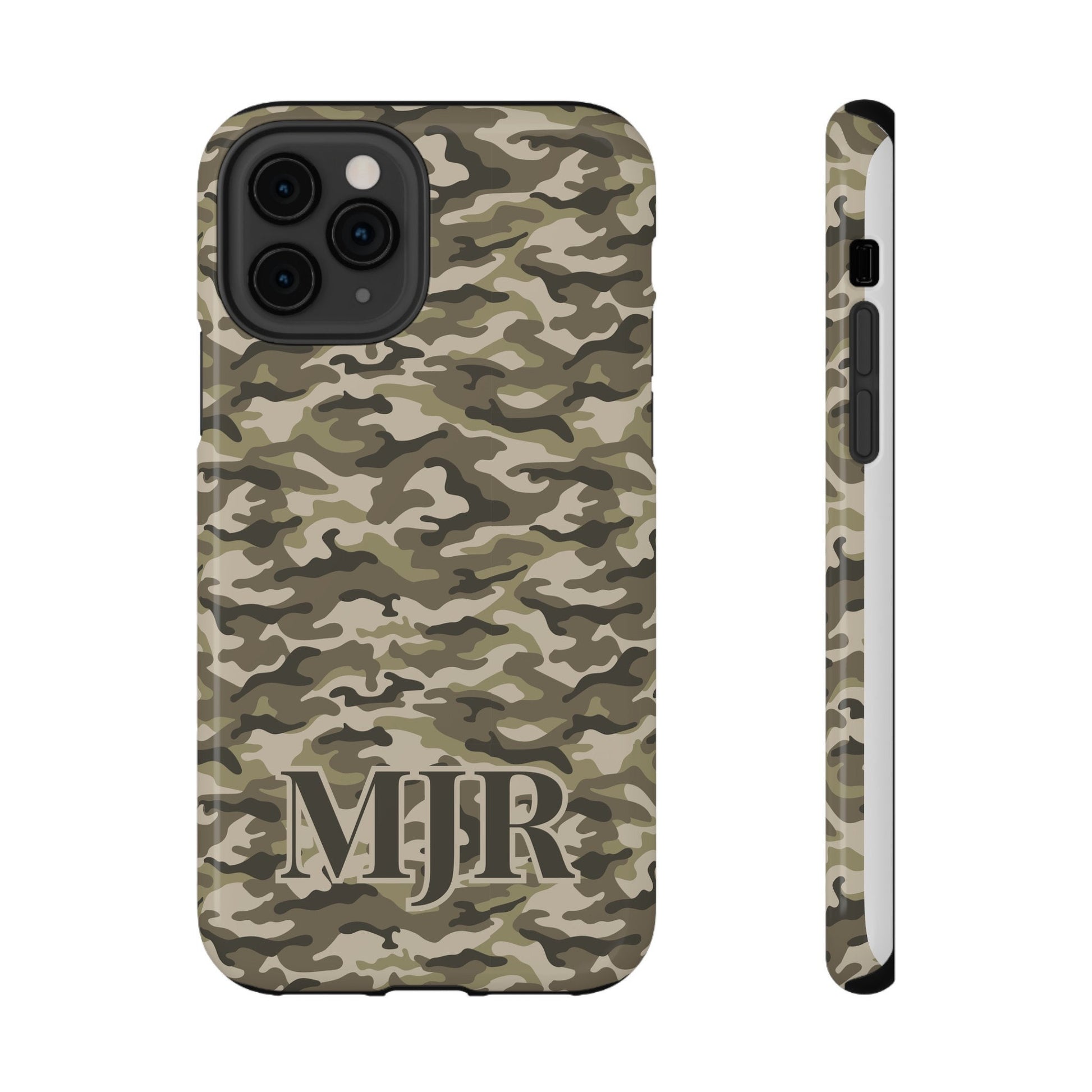 Monogrammed Camo Design IPhone Impact-Resistant Cases, Personalized Gift for Him, Gift for Dad, Gift for Father's Day