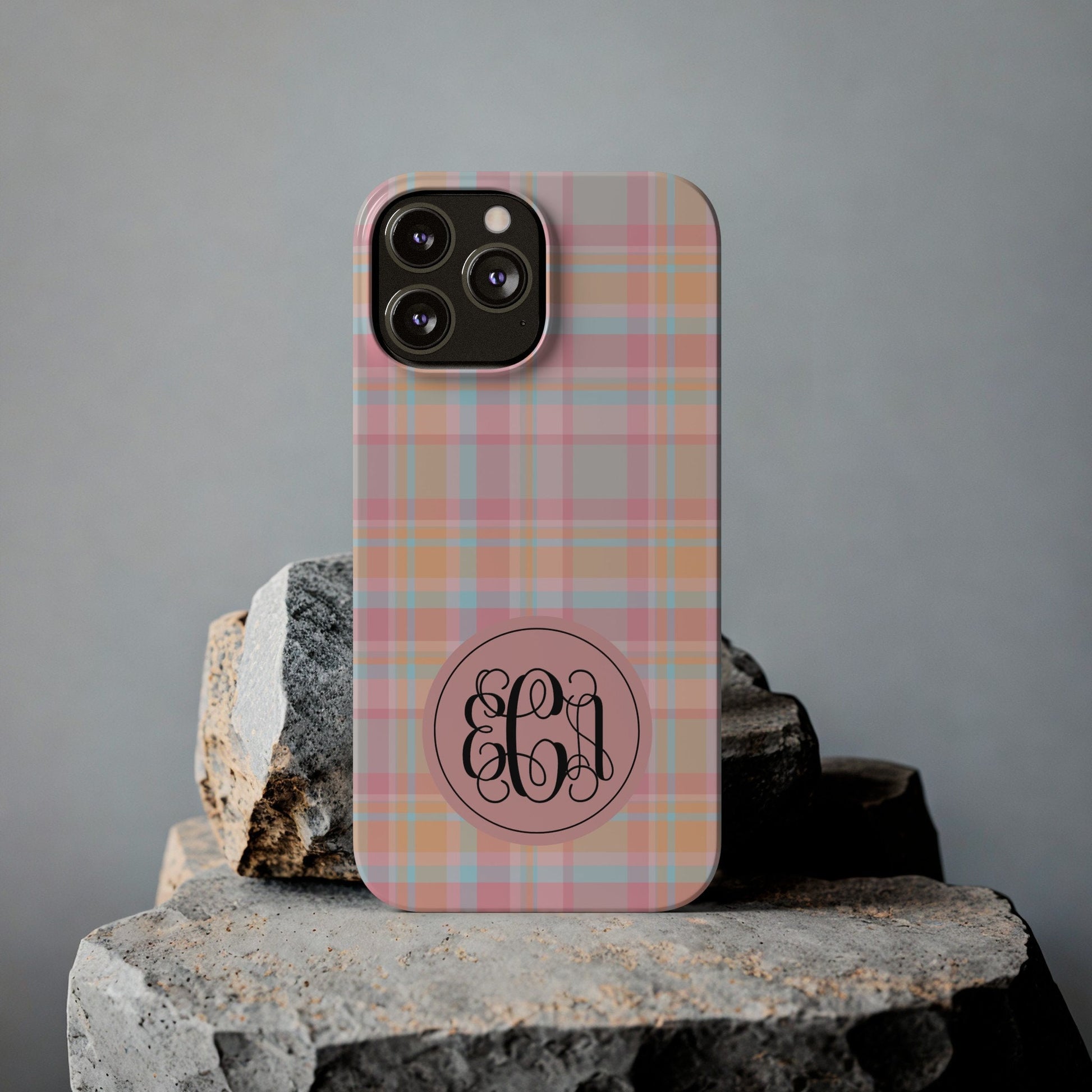 Preppy Personalized Slim Phone Cases, Gift for Her, Mongrammed Gift for Friend, Preppy Gift