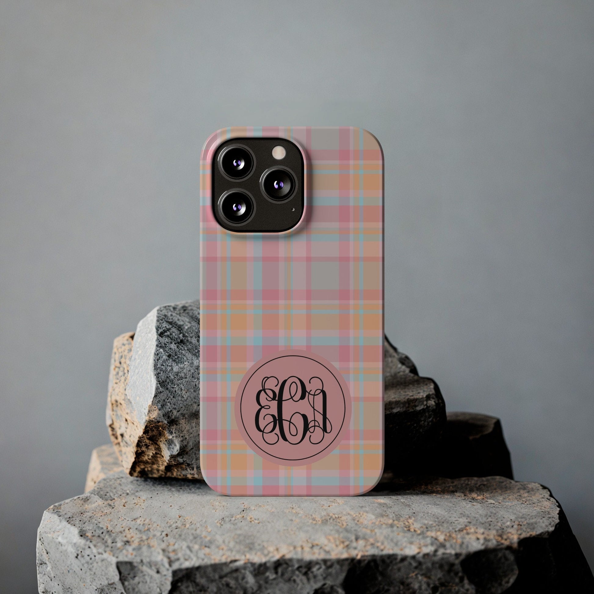 Preppy Personalized Slim Phone Cases, Gift for Her, Mongrammed Gift for Friend, Preppy Gift