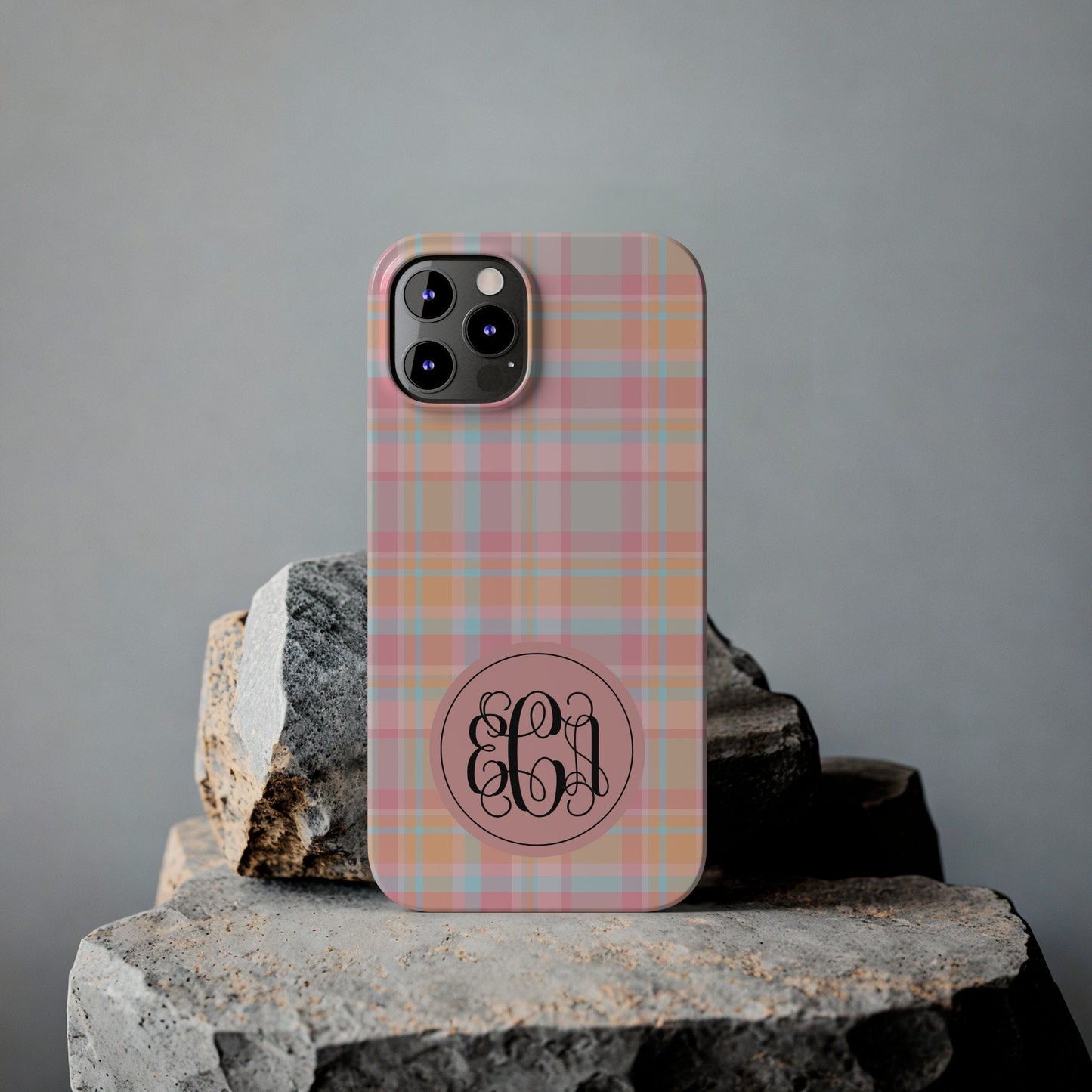 Preppy Personalized Slim Phone Cases, Gift for Her, Mongrammed Gift for Friend, Preppy Gift