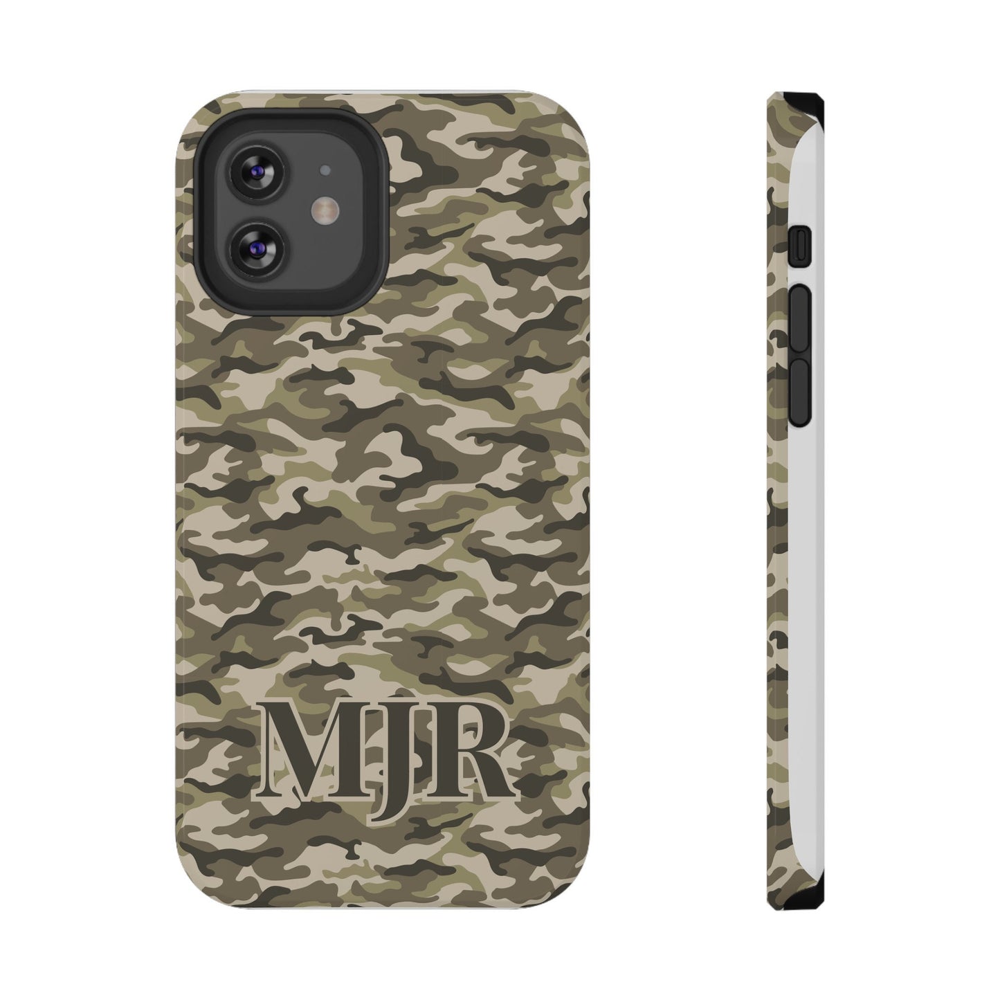 Monogrammed Camo Design IPhone Impact-Resistant Cases, Personalized Gift for Him, Gift for Dad, Gift for Father's Day