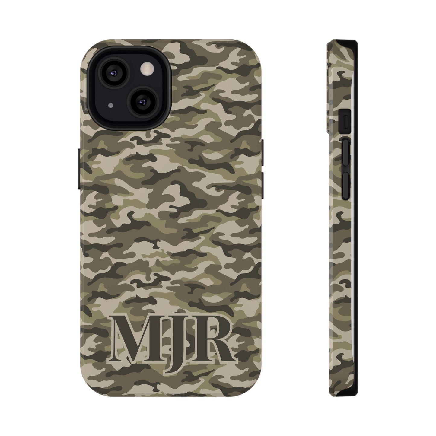 Monogrammed Camo Design IPhone Impact-Resistant Cases, Personalized Gift for Him, Gift for Dad, Gift for Father's Day