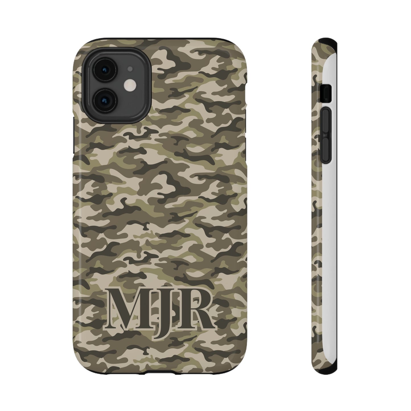 Monogrammed Camo Design IPhone Impact-Resistant Cases, Personalized Gift for Him, Gift for Dad, Gift for Father's Day