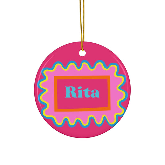 Retro Custom Name Christmas Ornament