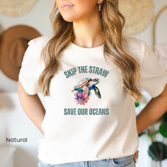 Turtle Tee, Save Our Oceans, T-Shirt, Ocean Shirt, Climate Change, End Plastic, Sea, Political, Vegan, Clean our oceans, ocean art tee