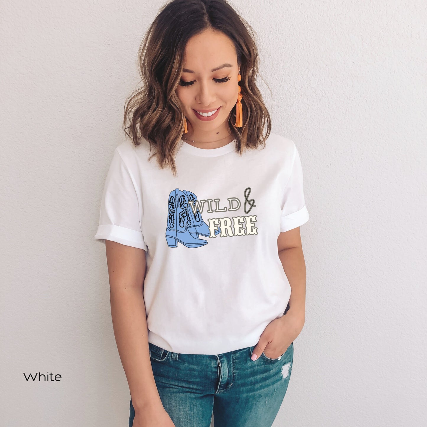 Wild and Free T-Shirt, Cowgirl T Shirt, Cute Country Shirts, Western Graphic Tee for Women, Western Cowgirl Shirt, Cowgirl shirts,