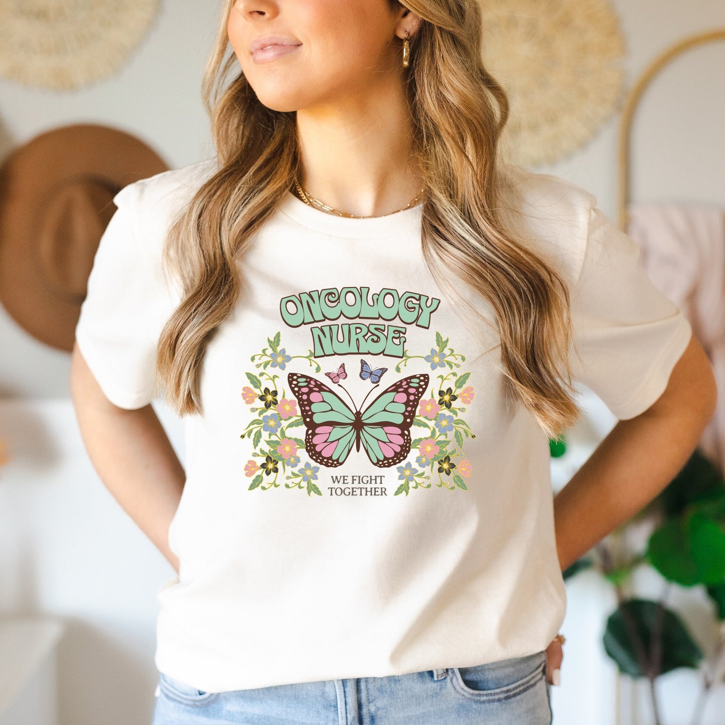 Retro Butterfly Oncology Nurse Tshirt, Oncology Nurse T, Gift for Oncology Nurse, Oncology Nurse Shirt, Nurse, Oncology Nurse T Shirt