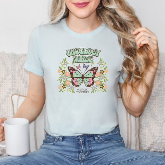 Retro Butterfly Oncology Nurse Tshirt, Oncology Nurse T, Gift for Oncology Nurse, Oncology Nurse Shirt, Nurse, Oncology Nurse T Shirt