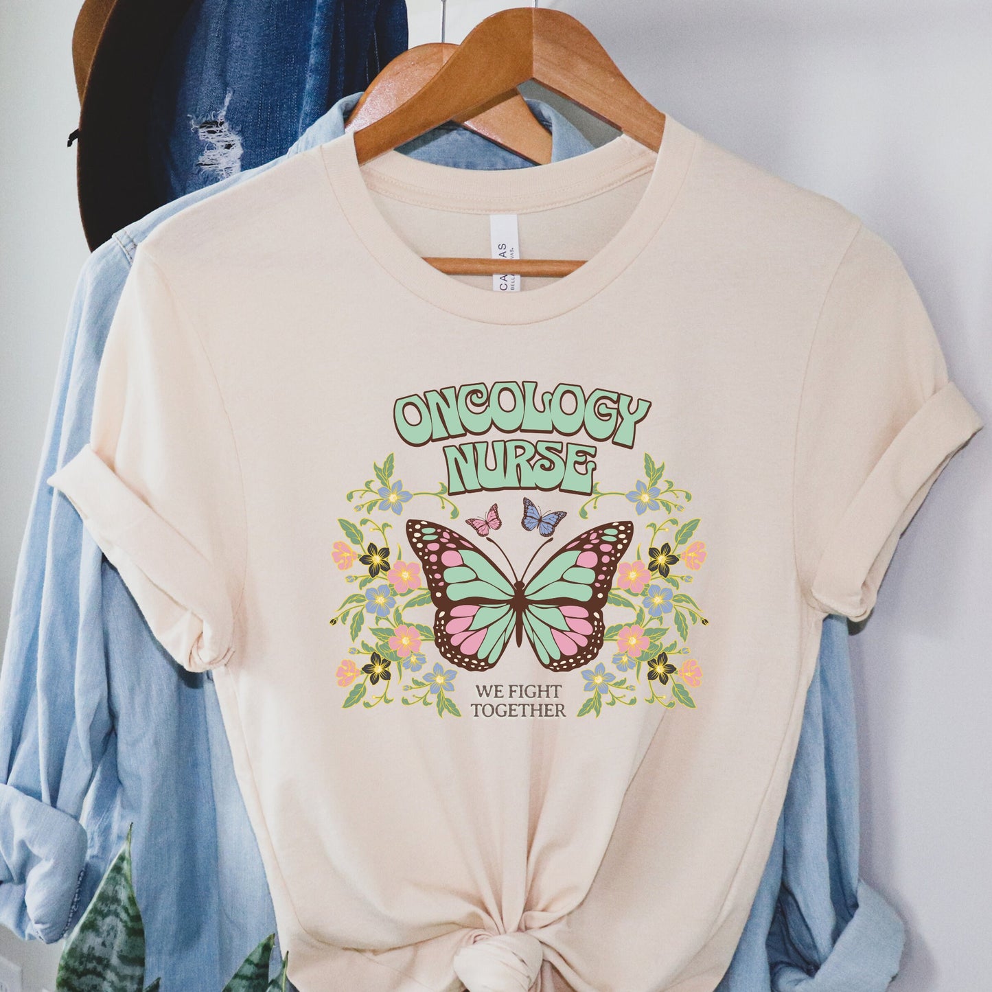 Retro Butterfly Oncology Nurse Tshirt, Oncology Nurse T, Gift for Oncology Nurse, Oncology Nurse Shirt, Nurse, Oncology Nurse T Shirt