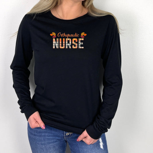 Orthopedic Nurse Shirt, Surgical Gift for Nurses, Nursing, Nurse Life, Registered Nurse, Fall Plaid Ortho Tee, Ortho Nursing Student School