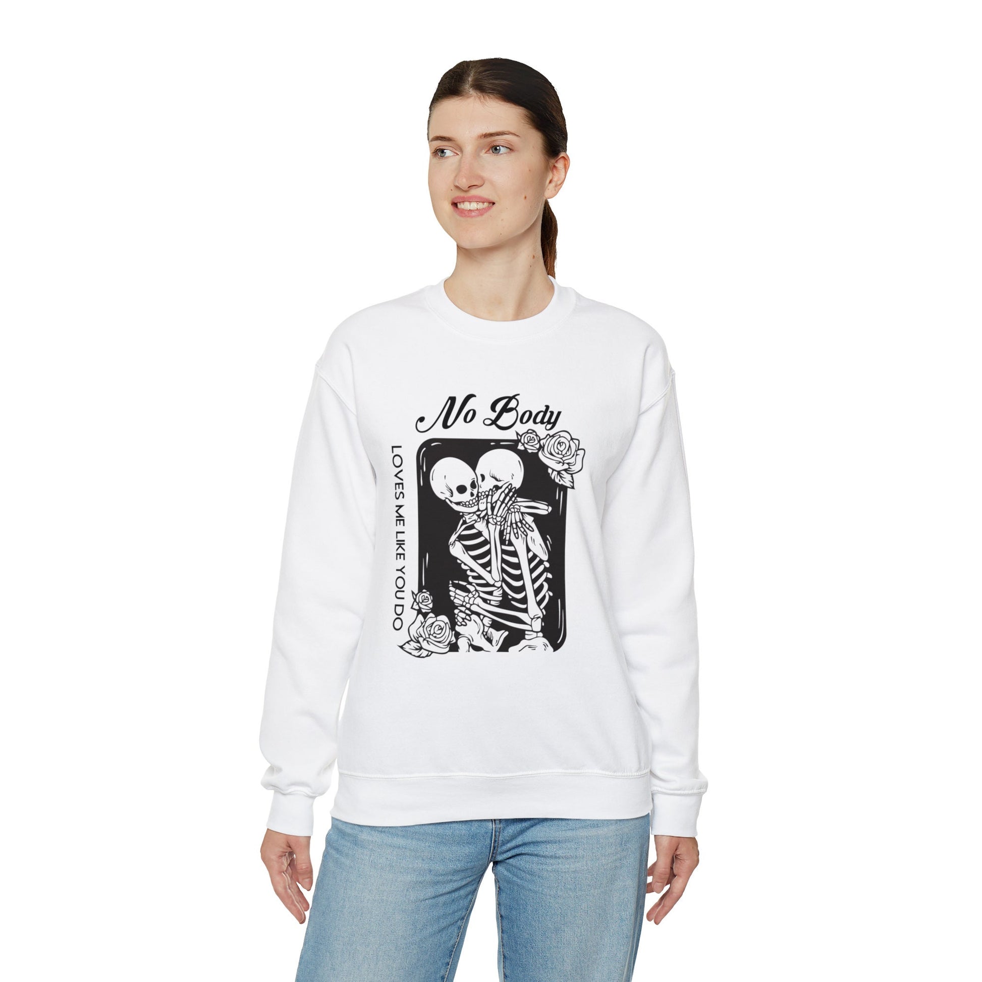 No Body Funny Halloween Skeleton Shirt Cute Fall Sweatshirt